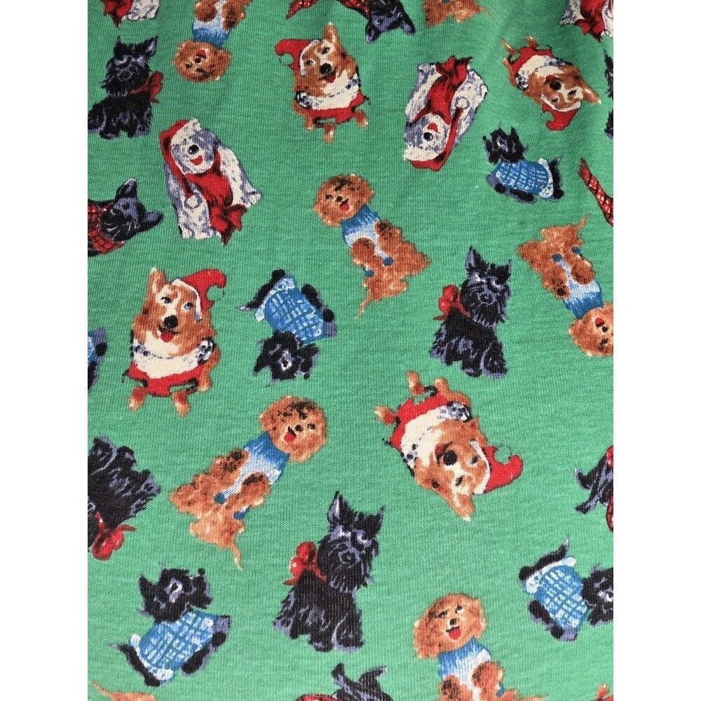 VTG Dog Santa Christmas Women's 1X Green Turtleneck Long Sleeve Top Corgi NWOT